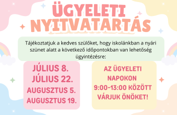 Ügyeleti nyitvatartás